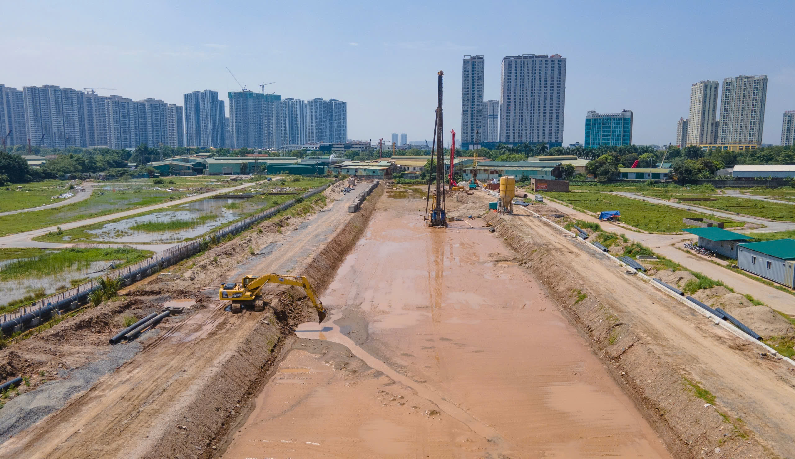 H&agrave; Nội: To&agrave;n cảnh thi c&ocirc;ng V&agrave;nh đai 3,5 đoạn qua huyện Ho&agrave;i Đức- Ảnh 15.