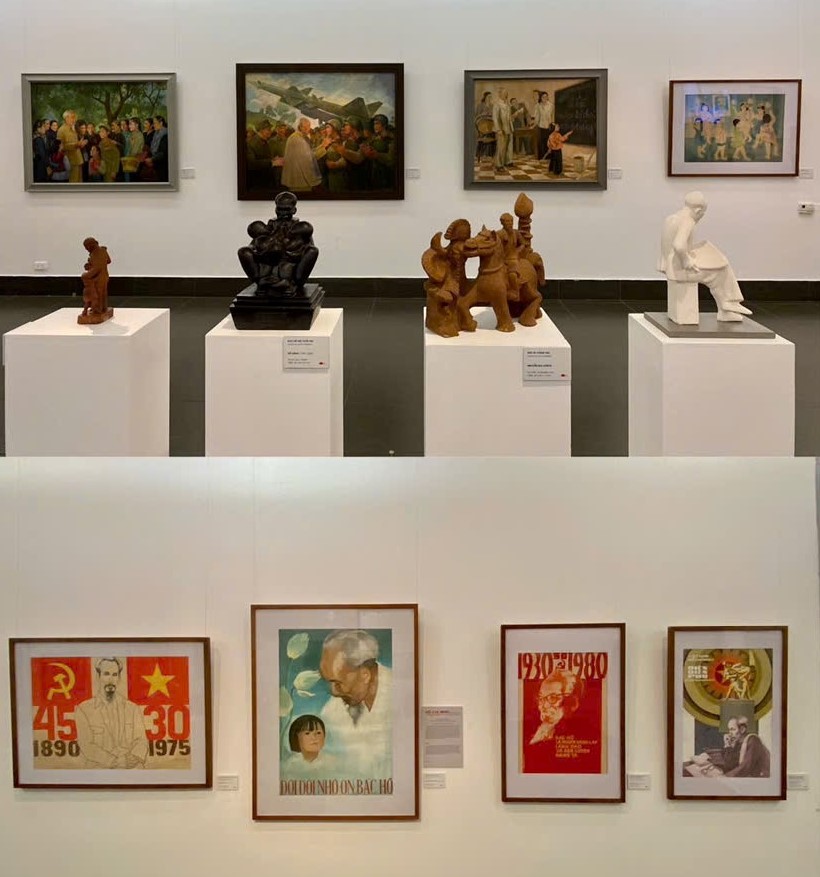 Khắc họa h&igrave;nh ảnh B&aacute;c Hồ trong c&aacute;c t&aacute;c phẩm mỹ thuật- Ảnh 2.