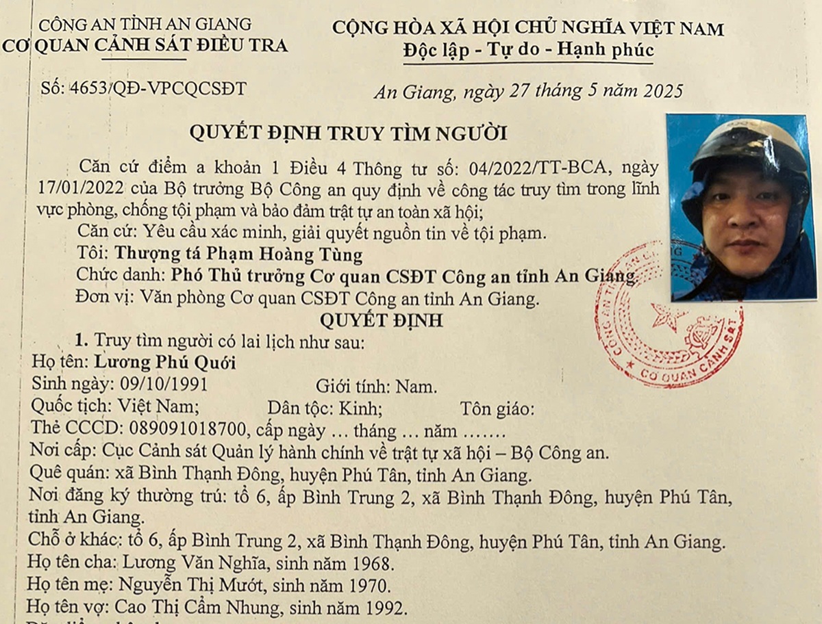 An Giang: Truy t&igrave;m trưởng ph&ograve;ng giao dịch ng&acirc;n h&agrave;ng vay tiền rồi rời khỏi địa phương- Ảnh 1.