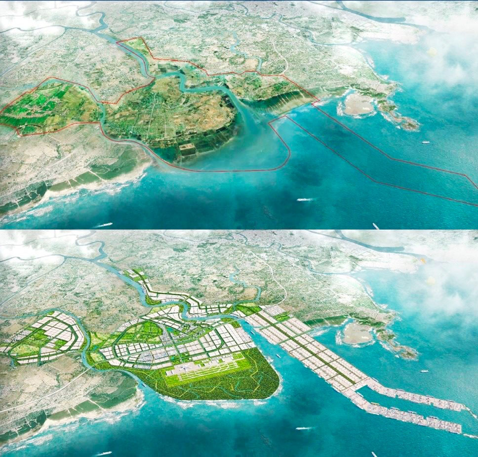 Phối cảnh Khu kinh tế ven biển ph&iacute;a Nam Hải Ph&ograve;ng, th&agrave;nh phố Hải Ph&ograve;ng.