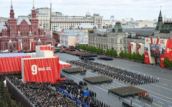 Cận cảnh đoàn Quân đội Nhân dân Việt Nam duyệt binh ở Quảng trường Đỏ- Ảnh 1. Toàn cảnh lễ duyệt binh kỷ niệm 80 năm Ngày Chiến thắng của Nga