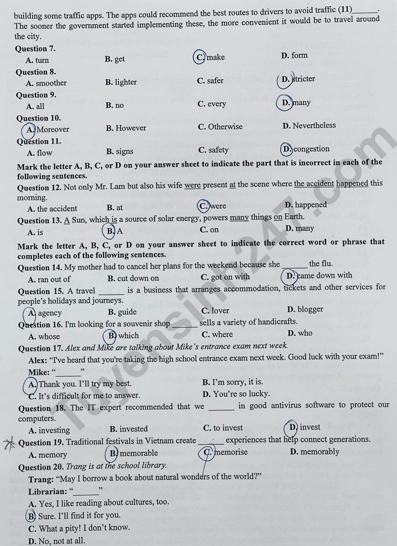 Đ&aacute;p &aacute;n đề thi tuyển sinh lớp 10 m&ocirc;n Tiếng Anh Hải Ph&ograve;ng năm 2025- Ảnh 4.