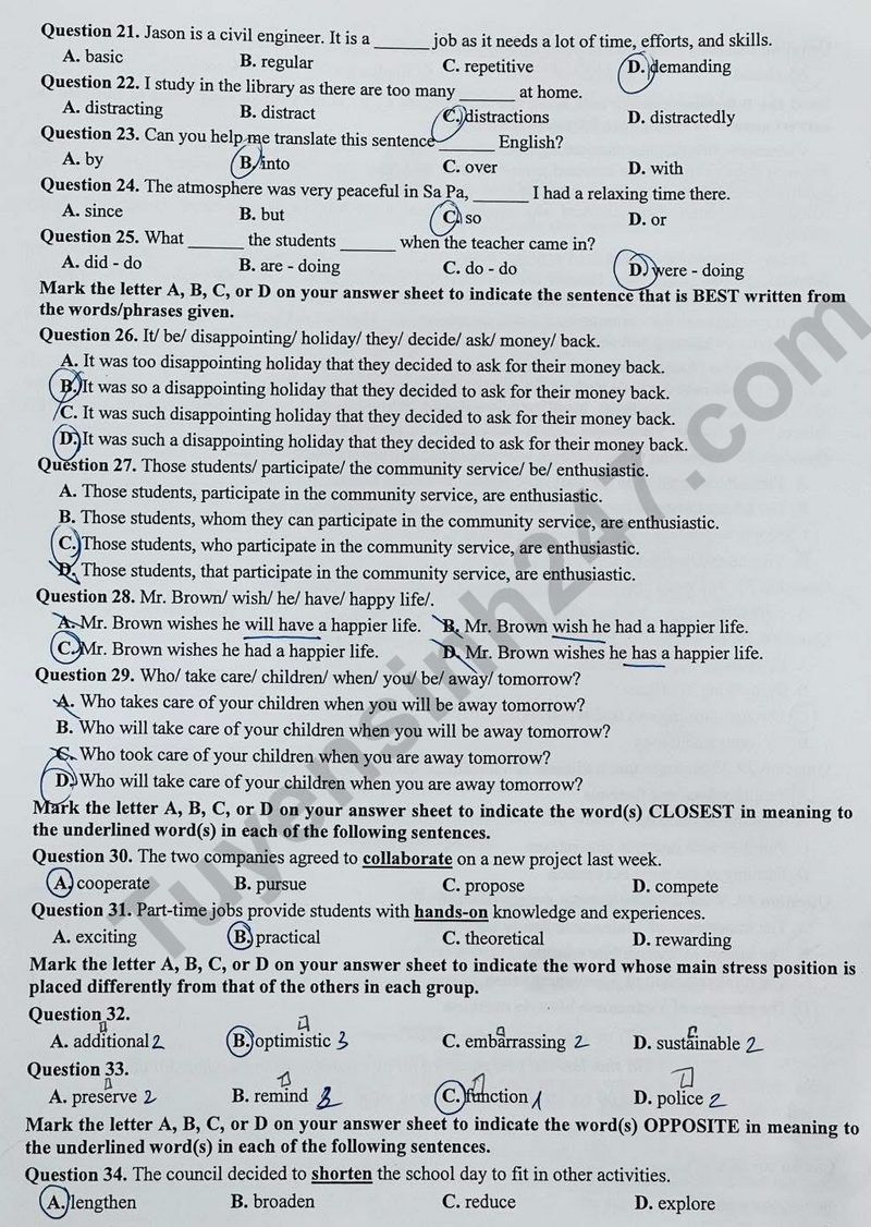 Đ&aacute;p &aacute;n đề thi tuyển sinh lớp 10 m&ocirc;n Tiếng Anh Hải Ph&ograve;ng năm 2025- Ảnh 5.