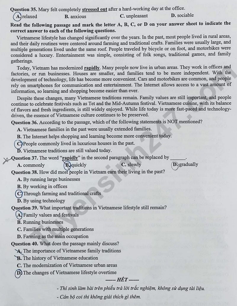 Đ&aacute;p &aacute;n đề thi tuyển sinh lớp 10 m&ocirc;n Tiếng Anh Hải Ph&ograve;ng năm 2025- Ảnh 6.