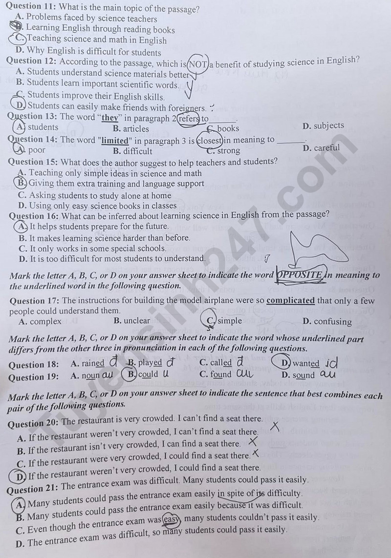 Đ&aacute;p &aacute;n đề thi tuyển sinh lớp 10 m&ocirc;n Tiếng Anh Nghệ An năm 2025- Ảnh 4.