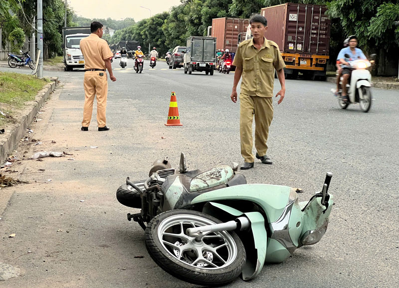 Hiện trường vụ tai nạn.