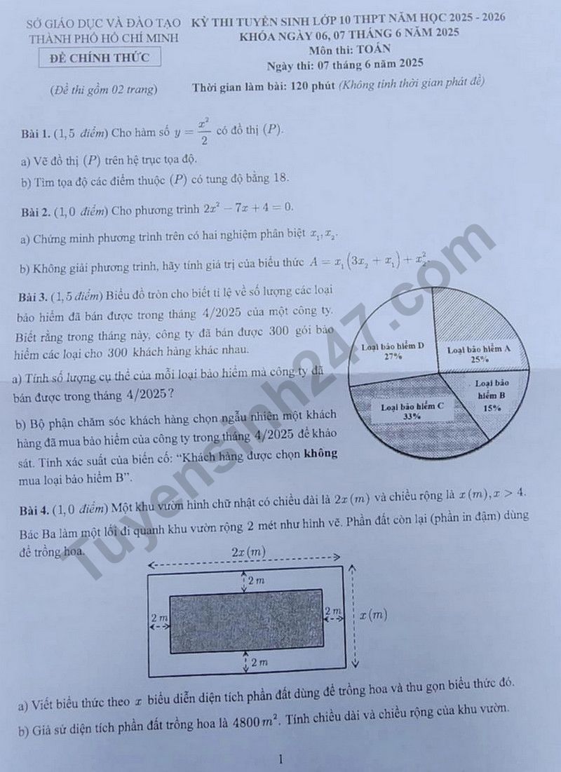 Đáp án đề thi tuyển sinh lớp 10 môn Toán TP.HCM năm 2025- Ảnh 6. Đáp án đề thi tuyển sinh lớp 10 môn Toán TP.HCM năm 2025- Ảnh 6.
