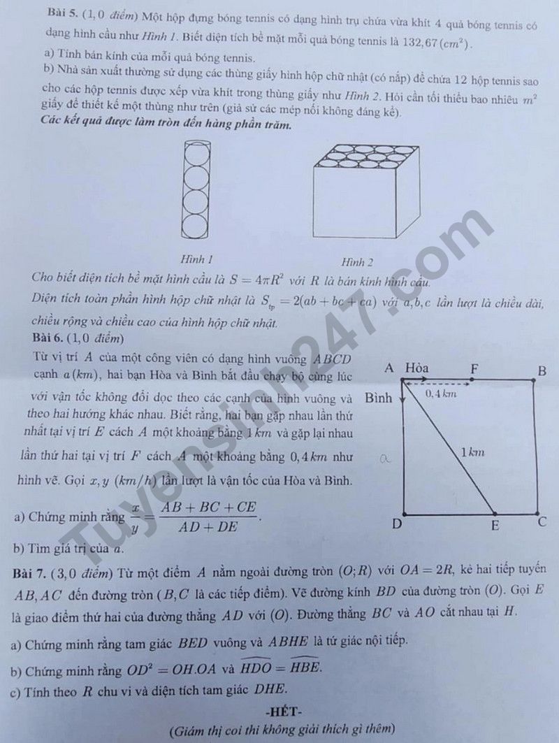Đáp án đề thi tuyển sinh lớp 10 môn Toán TP.HCM năm 2025- Ảnh 7. Đáp án đề thi tuyển sinh lớp 10 môn Toán TP.HCM năm 2025- Ảnh 7.