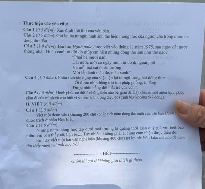 Đáp án đề thi tuyển sinh lớp 10 môn Ngữ văn Hà Nội năm 2025- Ảnh 3. Đáp án đề thi tuyển sinh lớp 10 môn Ngữ văn Hà Nội năm 2025- Ảnh 3.