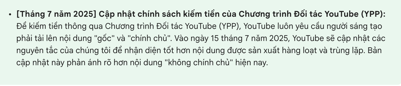 YouTube: Video AI bị “tuýt còi", thay đổi chính sách kiếm tiền từ 15/7- Ảnh 1. YouTube: Video AI bị “tuýt còi", thay đổi chính sách kiếm tiền từ 15/7- Ảnh 1.