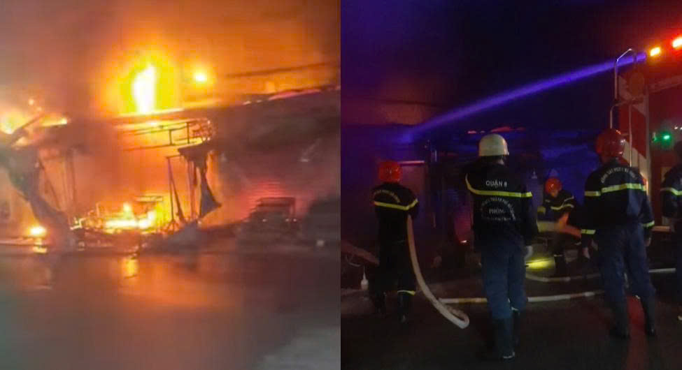 TP.HCM: Ch&aacute;y lớn thi&ecirc;u rụi ki ốt chợ L&ocirc; 6 l&uacute;c rạng s&aacute;ng- Ảnh 1.