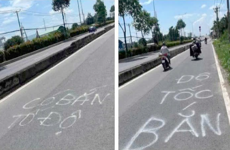 TP.HCM: CSGT x&aacute;c minh đối tượng viết bậy &ldquo;c&oacute; bắn tốc độ&rdquo; tr&ecirc;n đường- Ảnh 1.