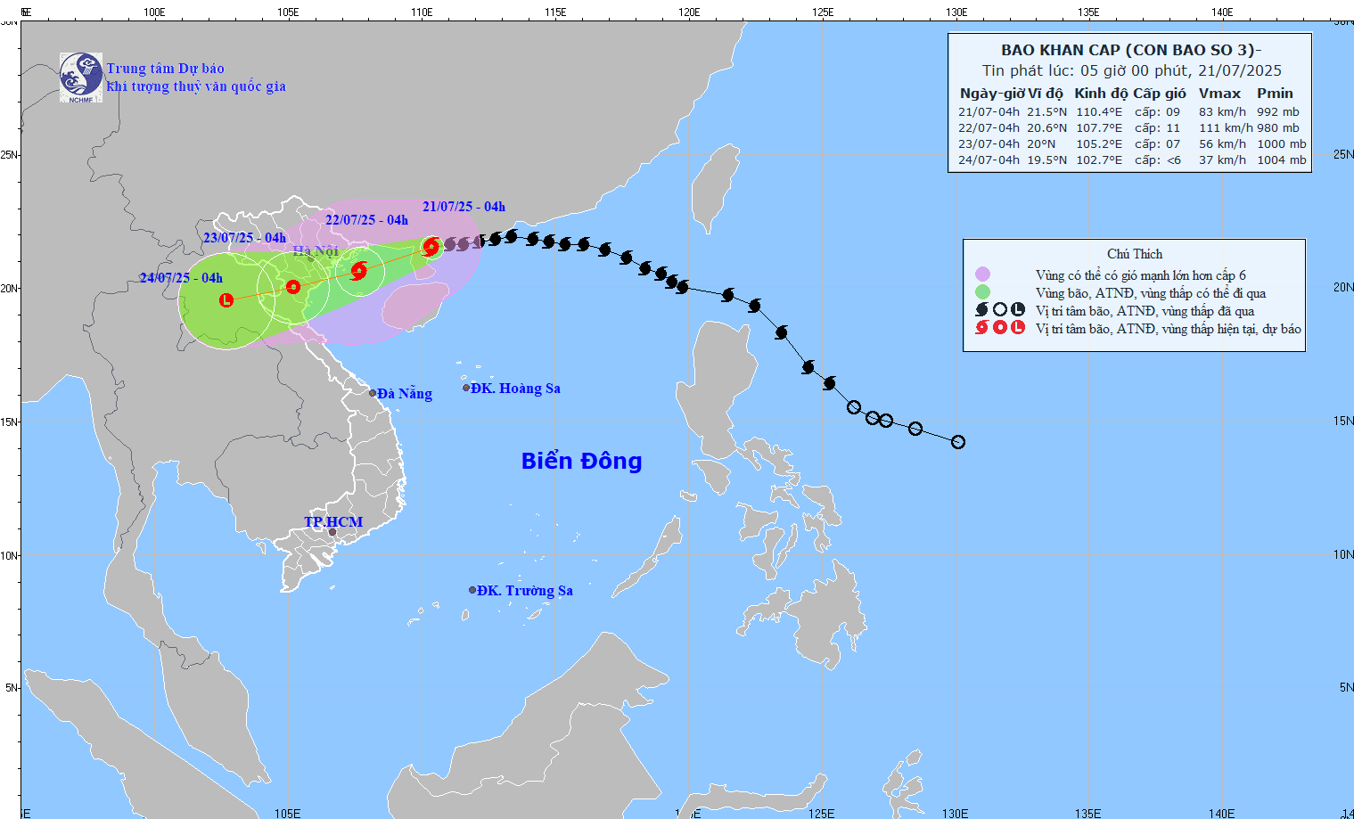 B&atilde;o số 3 Wipha giật cấp 11 đang c&aacute;ch Quảng Ninh, Hải Ph&ograve;ng 200km- Ảnh 1.