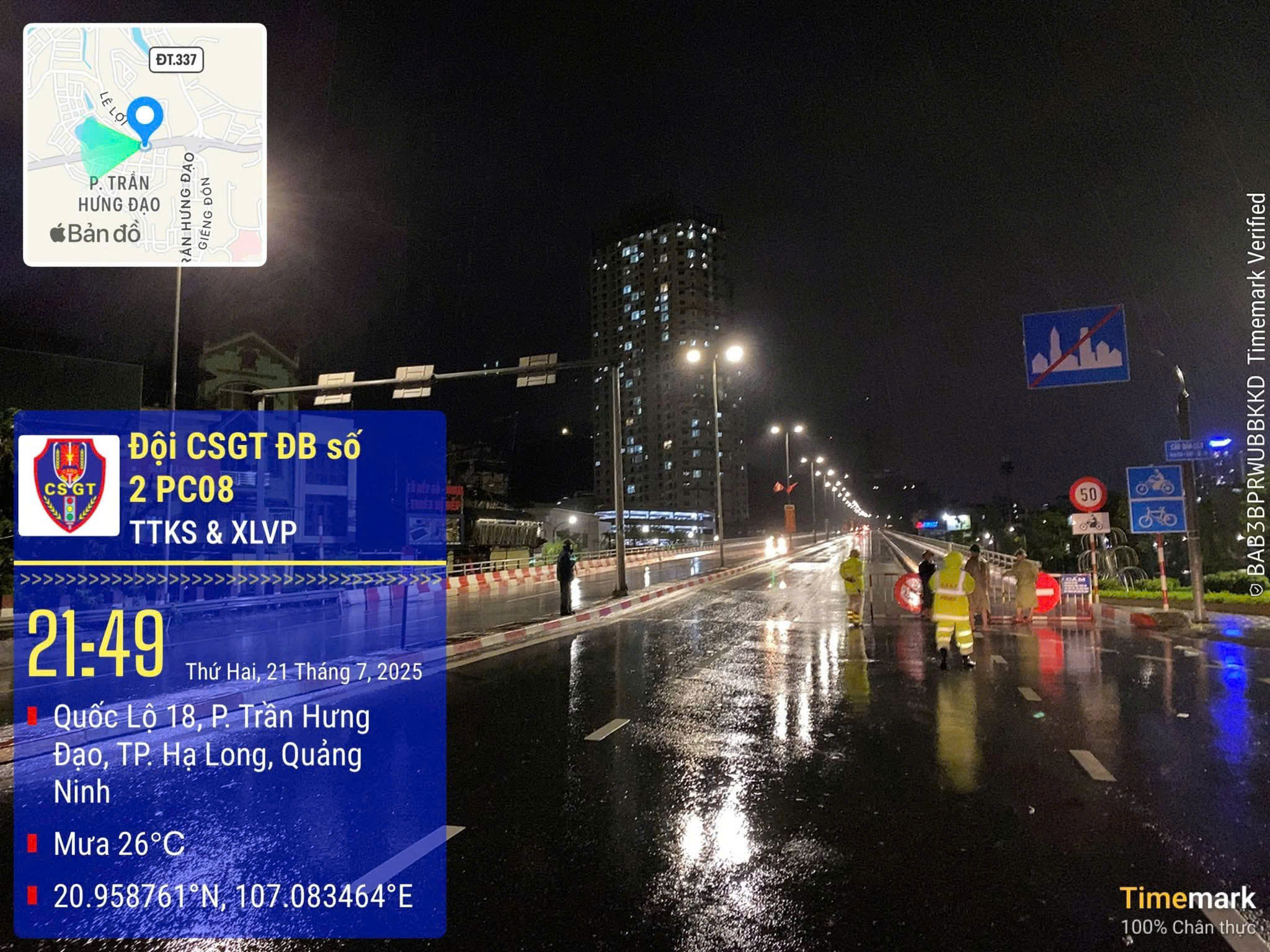 Quảng Ninh: Cấm xe m&ocirc; t&ocirc; v&agrave; c&aacute;c phương tiện th&ocirc; sơ qua cầu B&atilde;i Ch&aacute;y từ 21h45 ng&agrave;y 21/7- Ảnh 1.