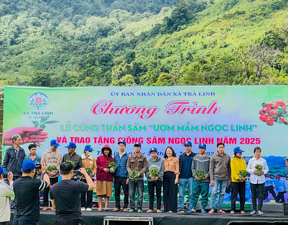 Trao tặng 7.000 cây giống cho các hộ dân khó khăn tại lễ cúng Thần sâm Ngọc Linh- Ảnh 2.