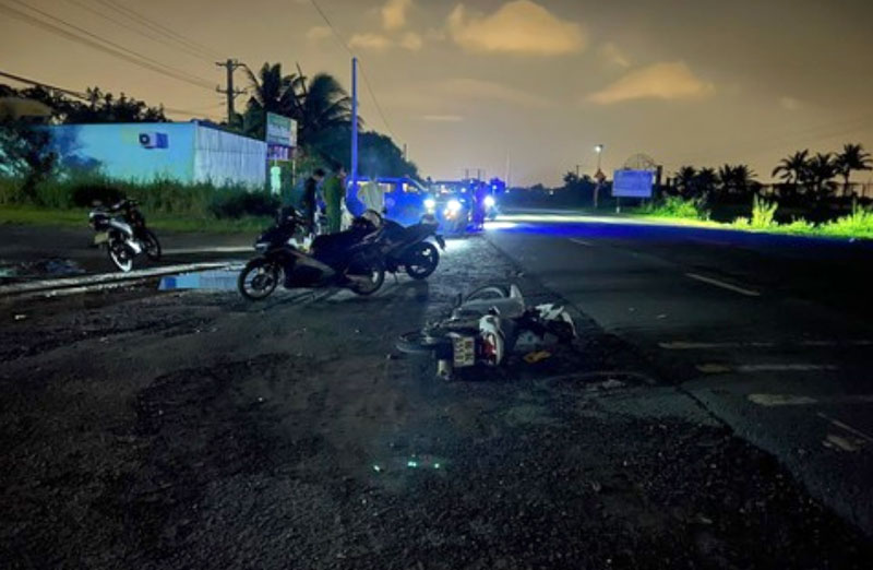 Hiện trường vụ tai nạn - Ảnh: L&ecirc; Long.