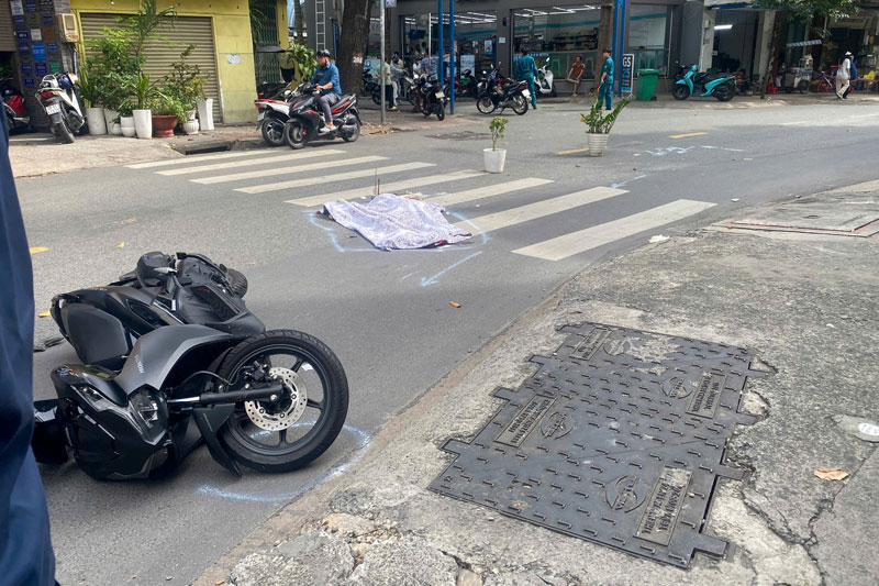 Hiện trường vụ tai nạn.