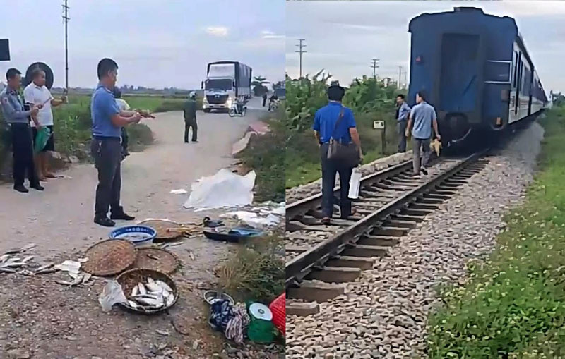 Hiện trường vụ tai nạn khiến người phụ nữ tử vong tại chỗ.