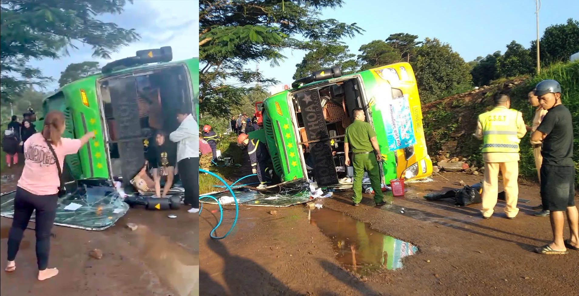 Đắk Lắk: Xe giường nằm chở 40 h&agrave;nh kh&aacute;ch lật tr&ecirc;n đường Hồ Ch&iacute; Minh- Ảnh 1.