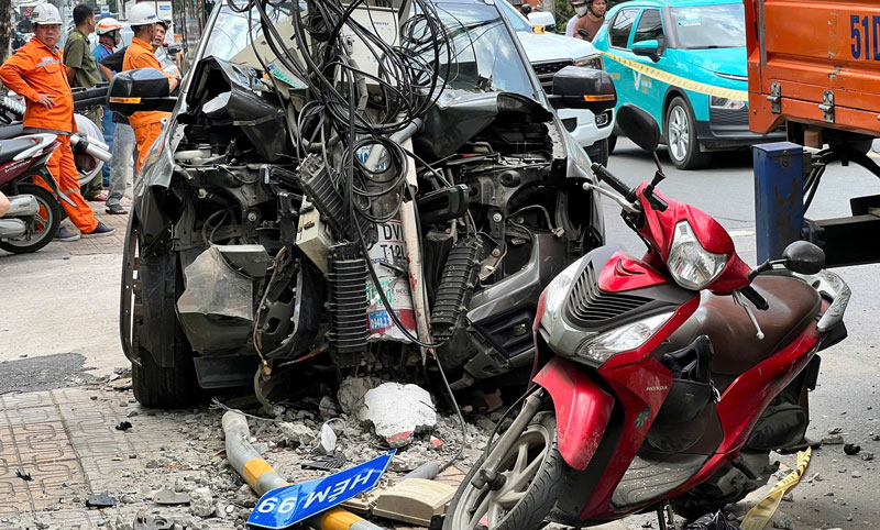 Hiện trường vụ tai nạn.