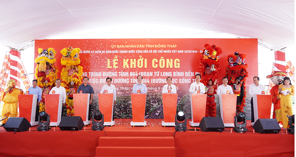 Đồng Th&aacute;p: Khởi c&ocirc;ng đường tỉnh 864 kết nối v&ugrave;ng biển G&ograve; C&ocirc;ng- Ảnh 1.