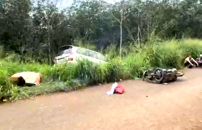 Hiện trường vụ tai nạn khiến người phụ nữ tử vong tại chỗ.