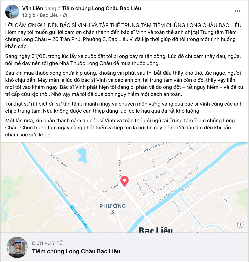 Người đ&agrave;n &ocirc;ng sốc phản vệ độ 3 do ong đốt được đội b&aacute;c sĩ Long Ch&acirc;u cứu nguy- Ảnh 2.