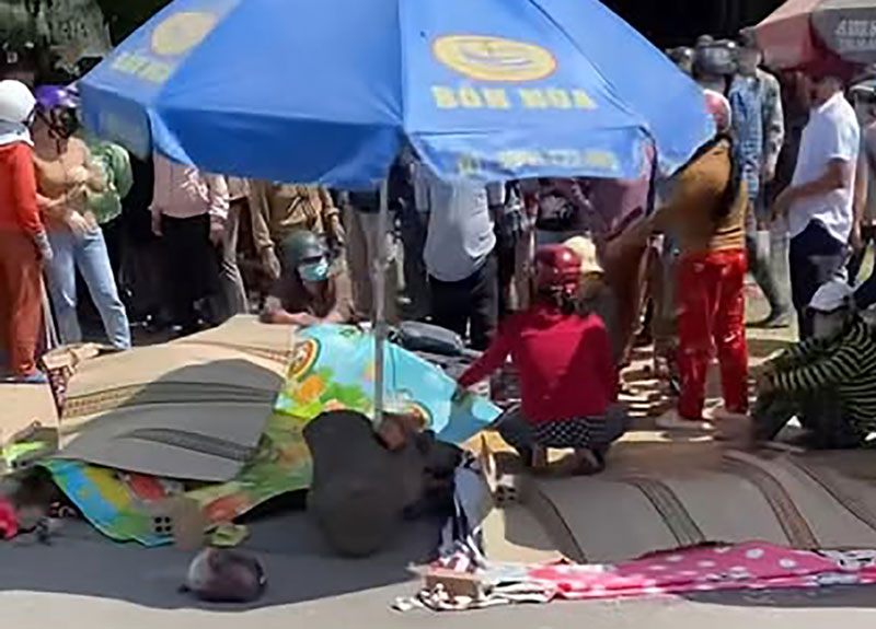 Hiện trường vụ tai nạn khiến hai người tử vong.