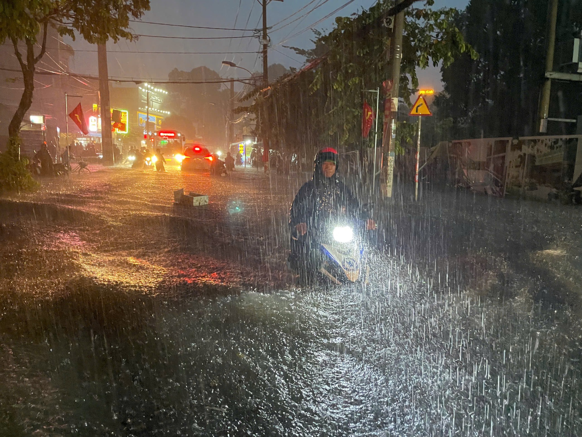 TP.HCM ch&igrave;m trong cơn mưa lớn tối 5/8: Xe chết m&aacute;y, người dắt bộ la liệt giữa phố- Ảnh 3.