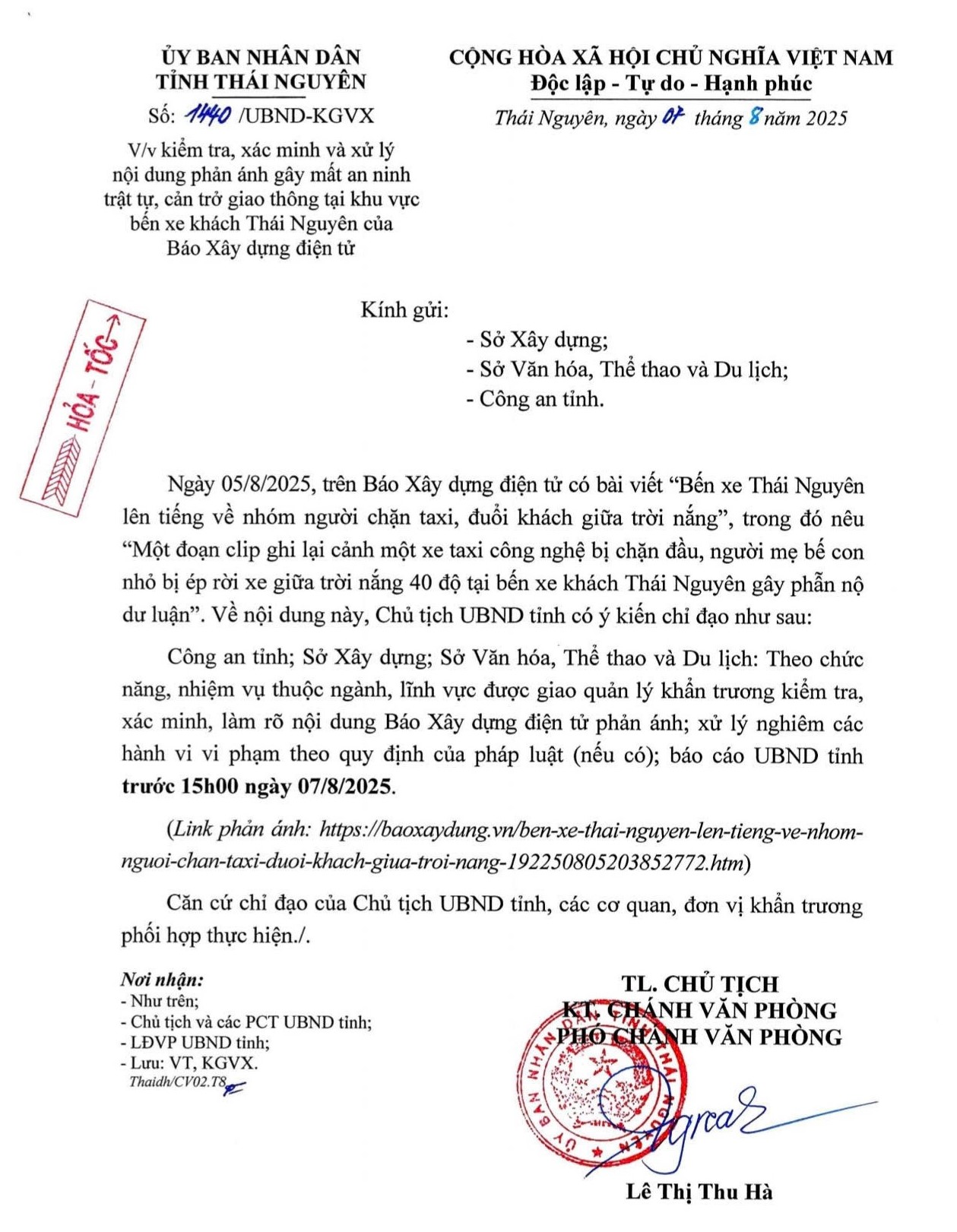 Chủ tịch UBND tỉnh Th&aacute;i Nguy&ecirc;n y&ecirc;u cầu l&agrave;m r&otilde; vụ việc B&aacute;o X&acirc;y dựng phản &aacute;nh- Ảnh 1.