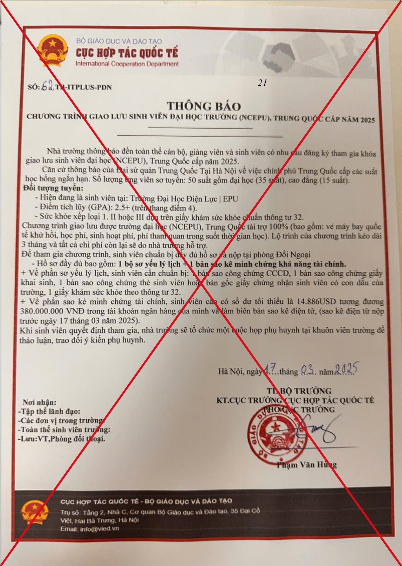 Bộ Gi&aacute;o dục v&agrave; Đ&agrave;o tạo cảnh b&aacute;o giả mạo th&ocirc;ng tin học bổng, t&agrave;i trợ du học- Ảnh 2.