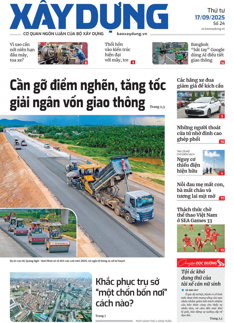 Trang nhất B&aacute;o X&acirc;y dựng số 24 ra ng&agrave;y 17/9/2025.