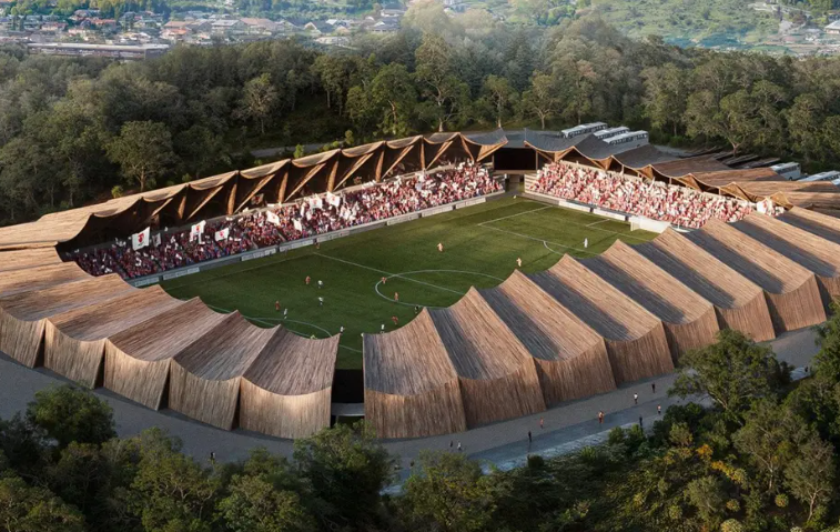 Fukushima United unveils concept for Japan&rsquo;s first fully wooden, eco-friendly stadium- Ảnh 1.
