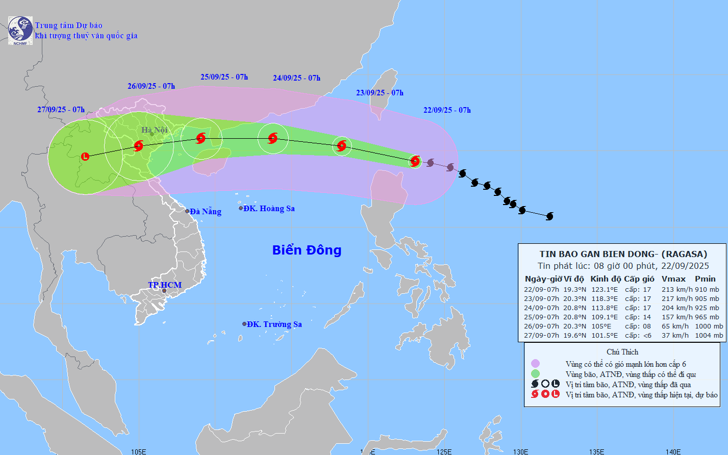 Si&ecirc;u b&atilde;o Ragasa tiến về Biển Đ&ocirc;ng, 2 kịch bản t&aacute;c động đến Việt Nam