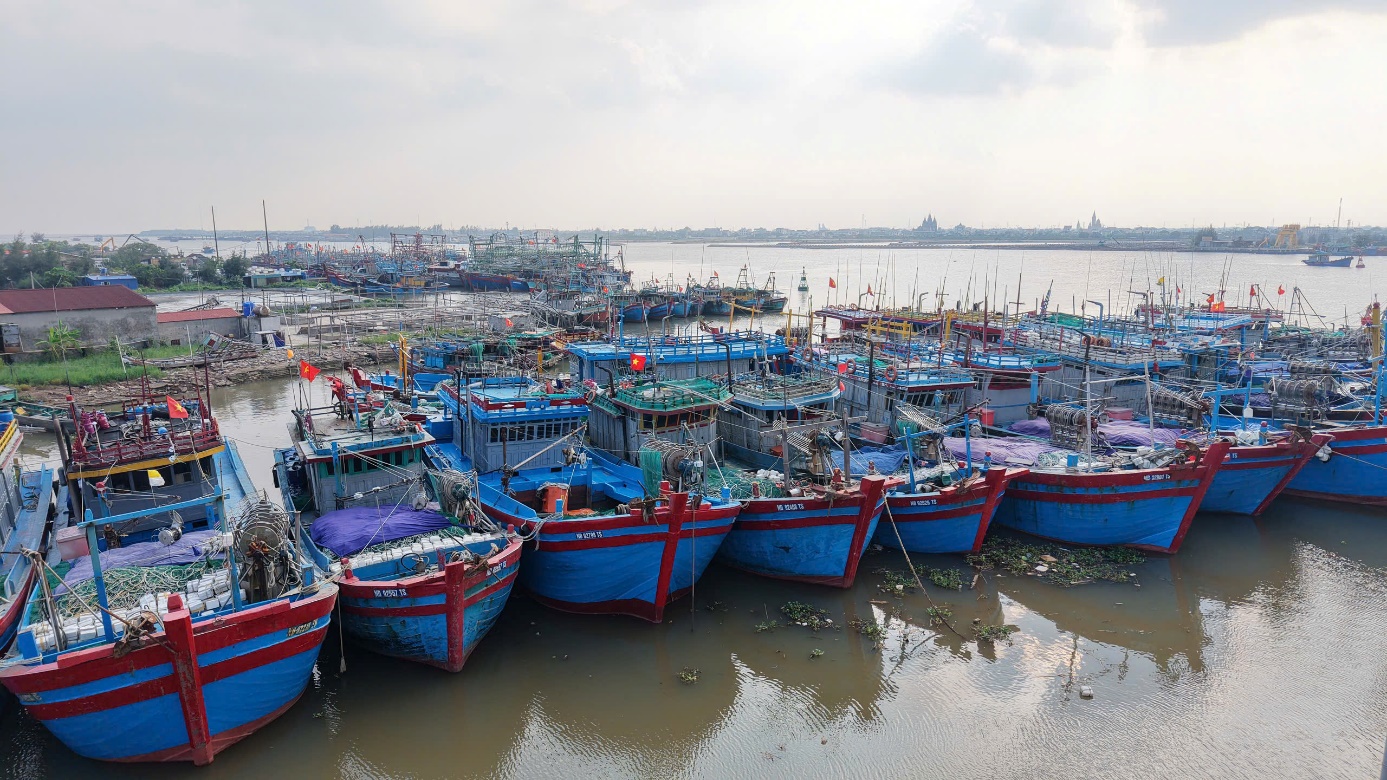 Ninh B&igrave;nh: T&agrave;u thuyền nối đu&ocirc;i nhau v&agrave;o cảng tr&aacute;nh b&atilde;o Ragasa- Ảnh 3.