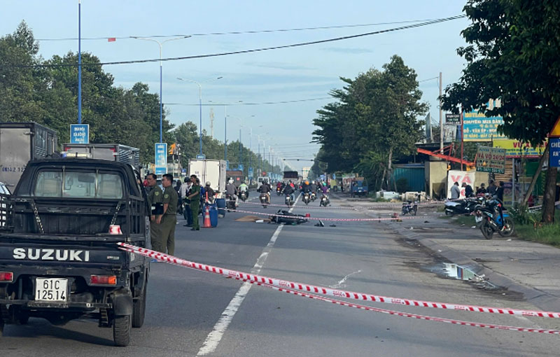 Hiện trường vụ tai nạn.