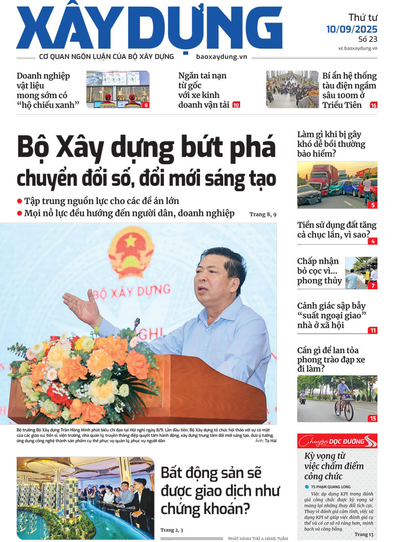 Trang nhất B&aacute;o X&acirc;y dựng số 23 ra ng&agrave;y 10/9/2025.