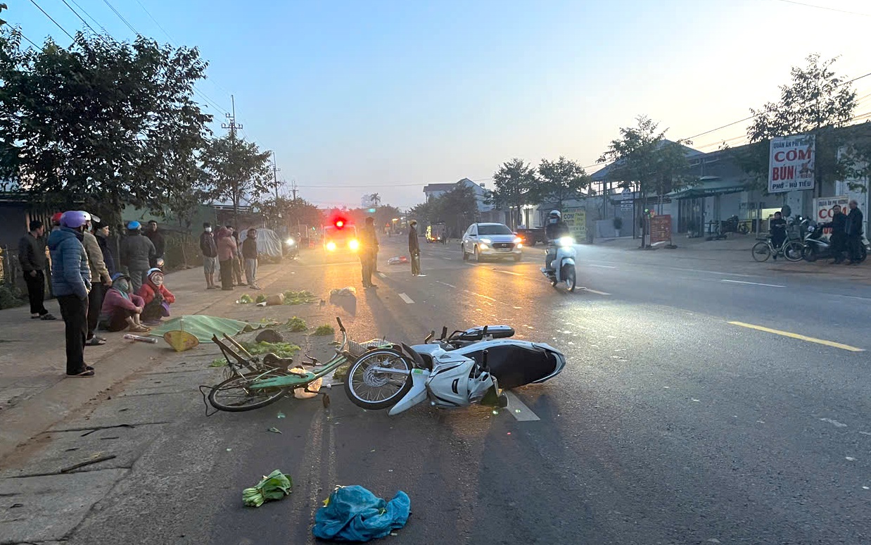 Xe tải mất phanh khi đổ đèo Bảo Lộc, tài xế tử vong, phụ xe trọng thương- Ảnh 3. Lâm Đồng: Va chạm với xe máy, người phụ nữ đi xe đạp tử vong