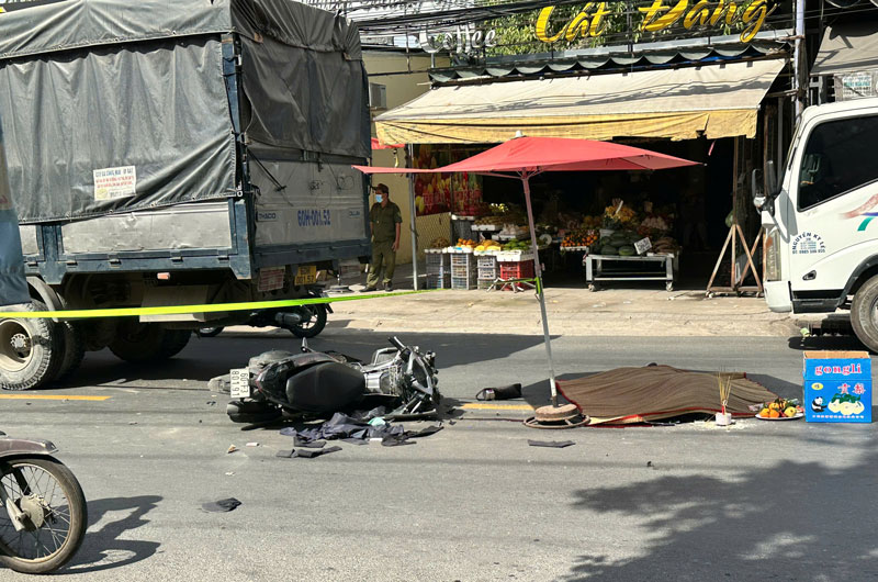 Hiện trường vụ tai nạn.
