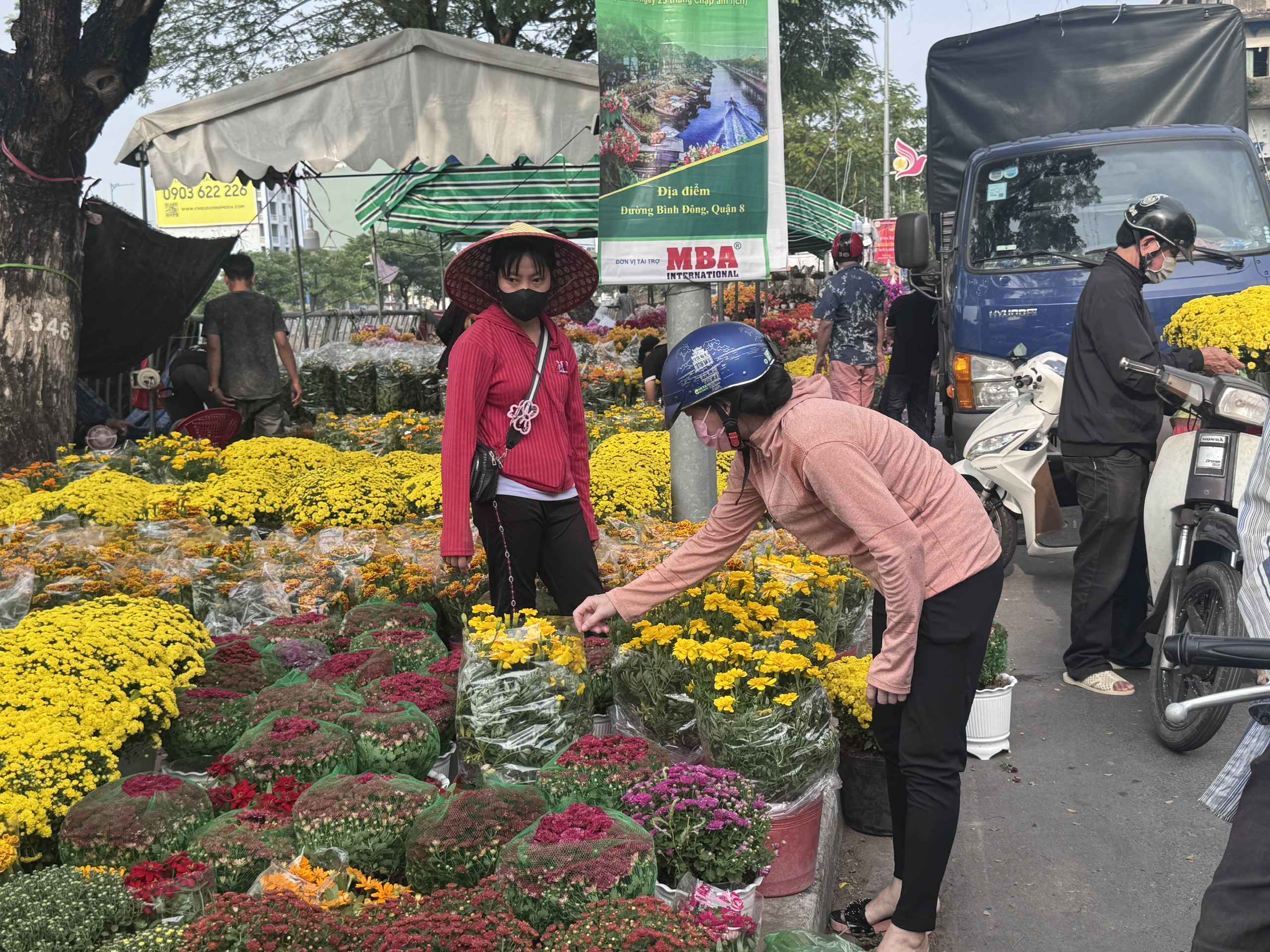 Chợ hoa Tết B&igrave;nh Đ&ocirc;ng 2026: Kh&ocirc;ng gian văn h&oacute;a lễ hội giữa l&ograve;ng TP.HCM- Ảnh 1.