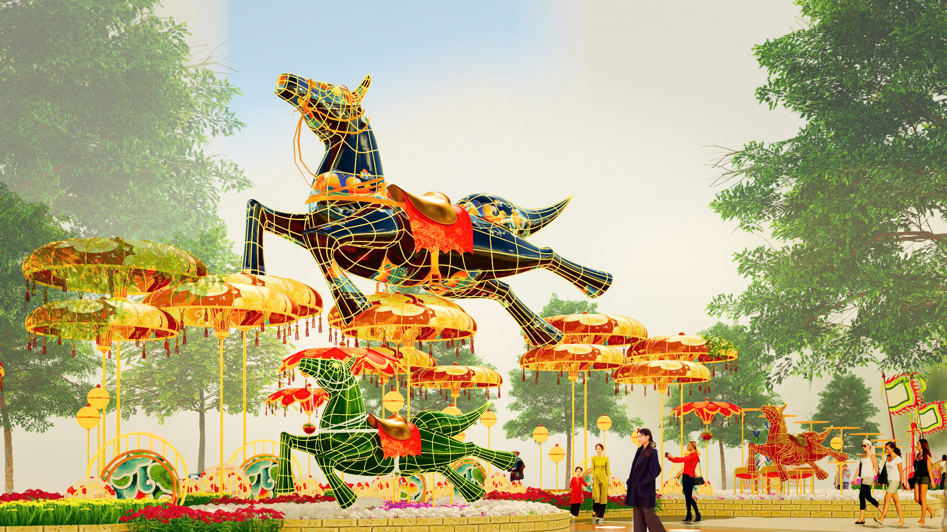 "Đột nhập" xưởng chế t&aacute;c linh vật Đường hoa Nguyễn Huệ- Ảnh 3.