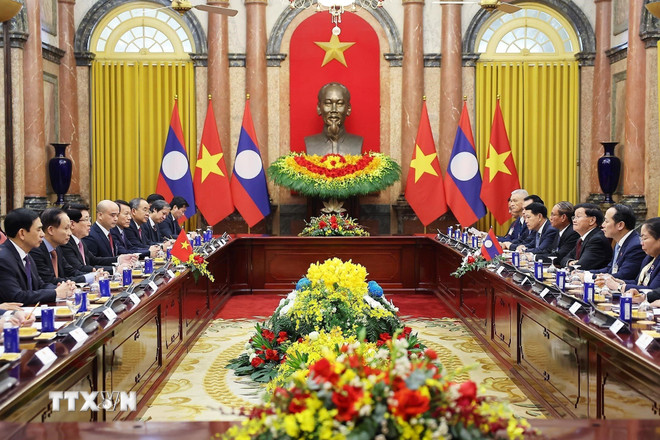 Chủ tịch nước Lương Cường hội kiến với Tổng B&iacute; thư, Chủ tịch nước L&agrave;o- Ảnh 2.