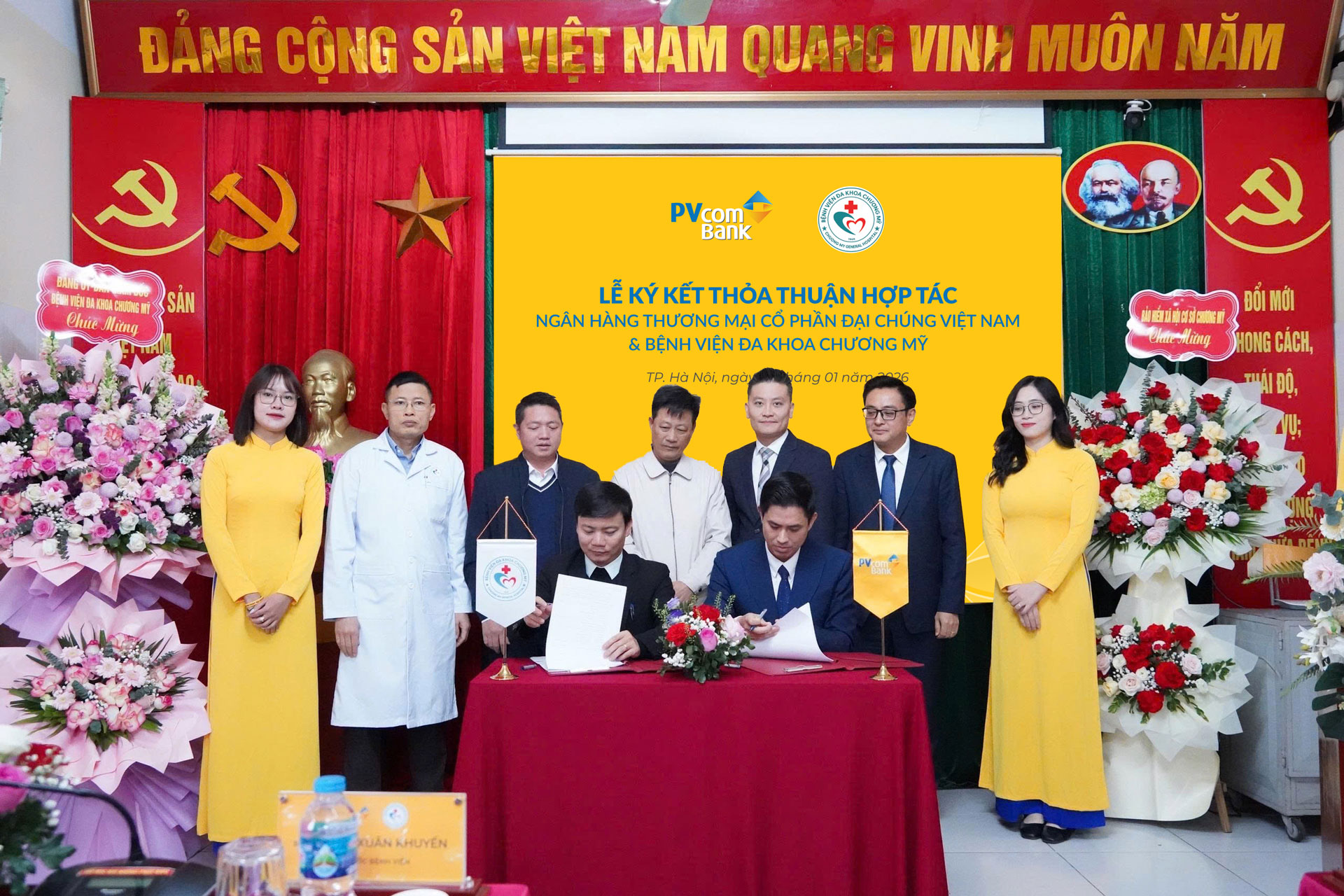 PVcomBank th&uacute;c đẩy thanh to&aacute;n kh&ocirc;ng d&ugrave;ng tiền mặt tại Bệnh viện Đa khoa Chương Mỹ- Ảnh 1.