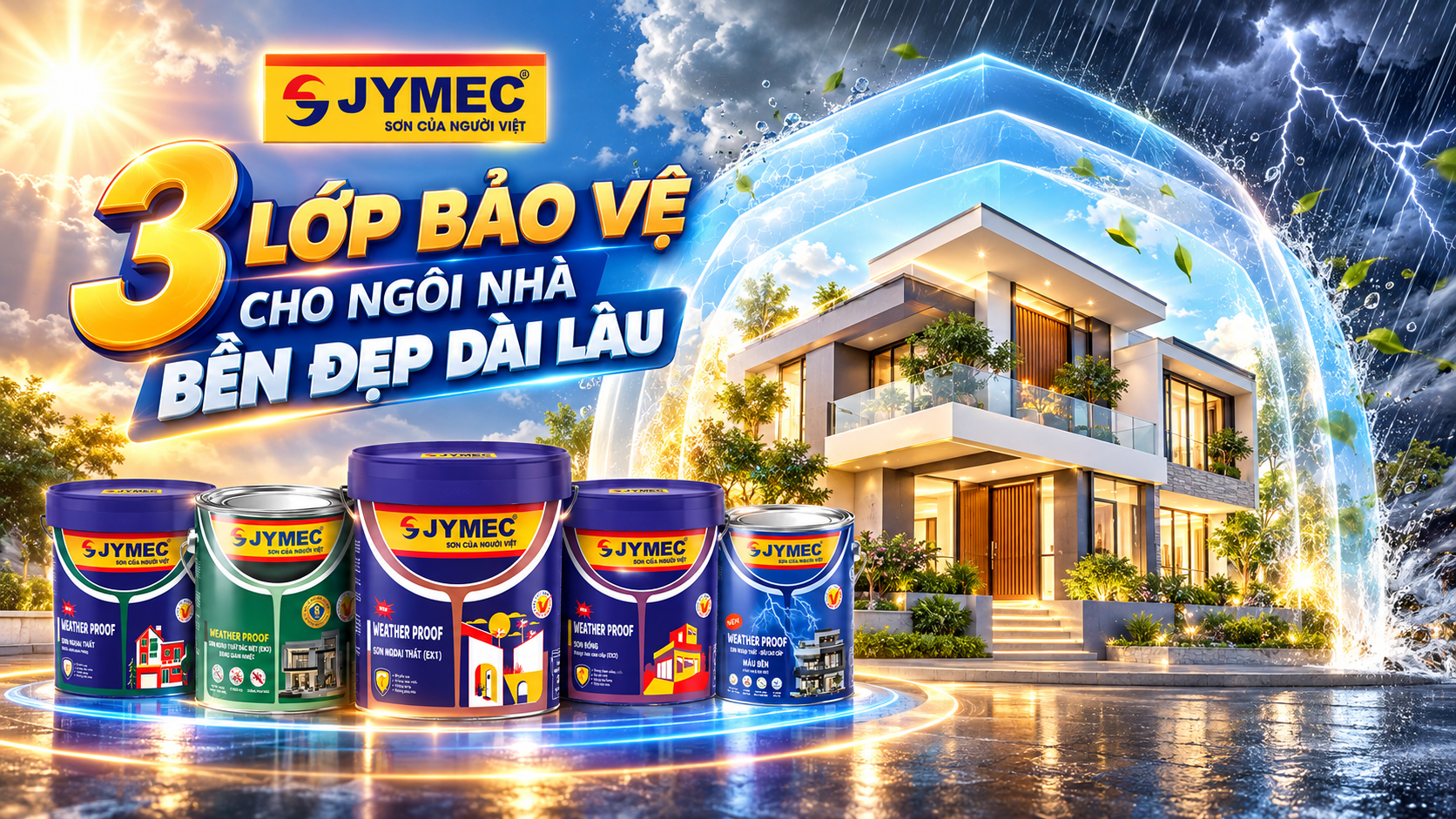 3 lớp bảo vệ gi&uacute;p sơn JYMEC đồng h&agrave;nh c&ugrave;ng vẻ đẹp ng&ocirc;i nh&agrave; bạn- Ảnh 1.