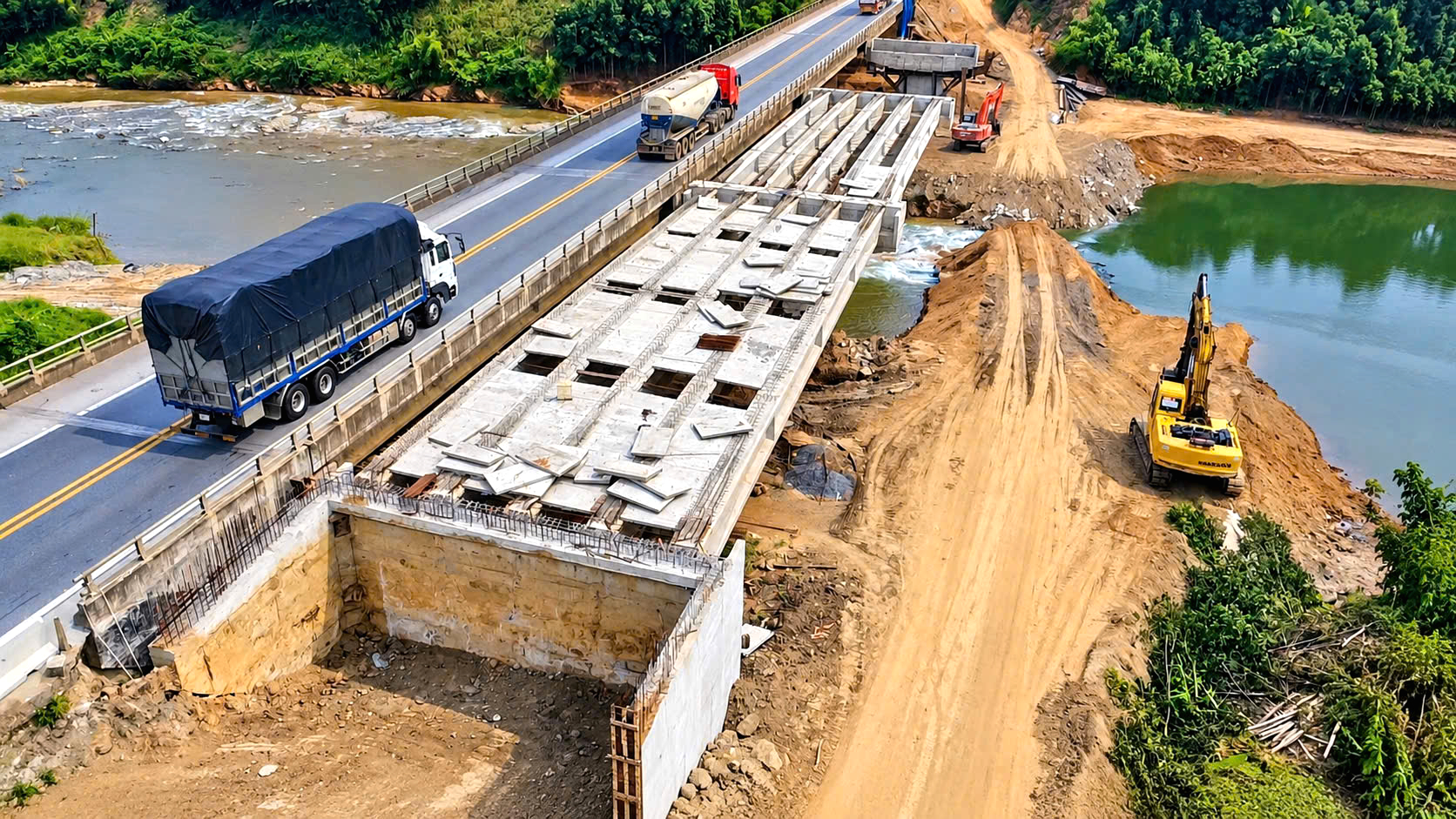 To&agrave;n cảnh dự &aacute;n mở rộng cao tốc Nội B&agrave;i - L&agrave;o Cai sau một năm thi c&ocirc;ng- Ảnh 10.