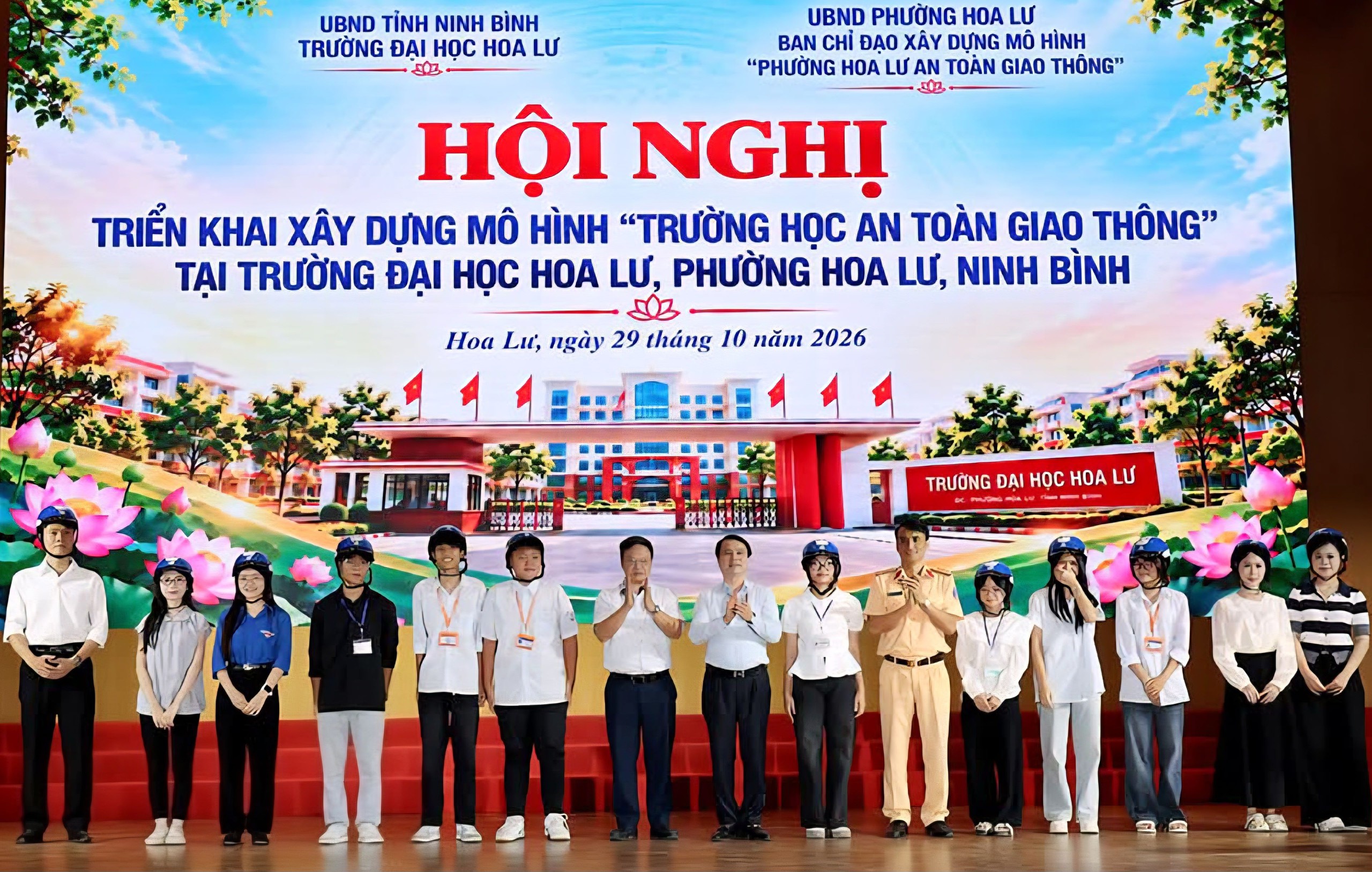 Ninh B&igrave;nh x&acirc;y dựng m&ocirc; h&igrave;nh &ldquo;Trường học an to&agrave;n giao th&ocirc;ng&rdquo; tại Đại học Hoa Lư- Ảnh 1.