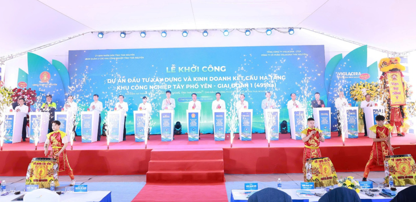 Viglacera khởi công KCN Tây Phổ Yên - giai đoạn 1, quy mô 499ha, tại Thái Nguyên- Ảnh 1.