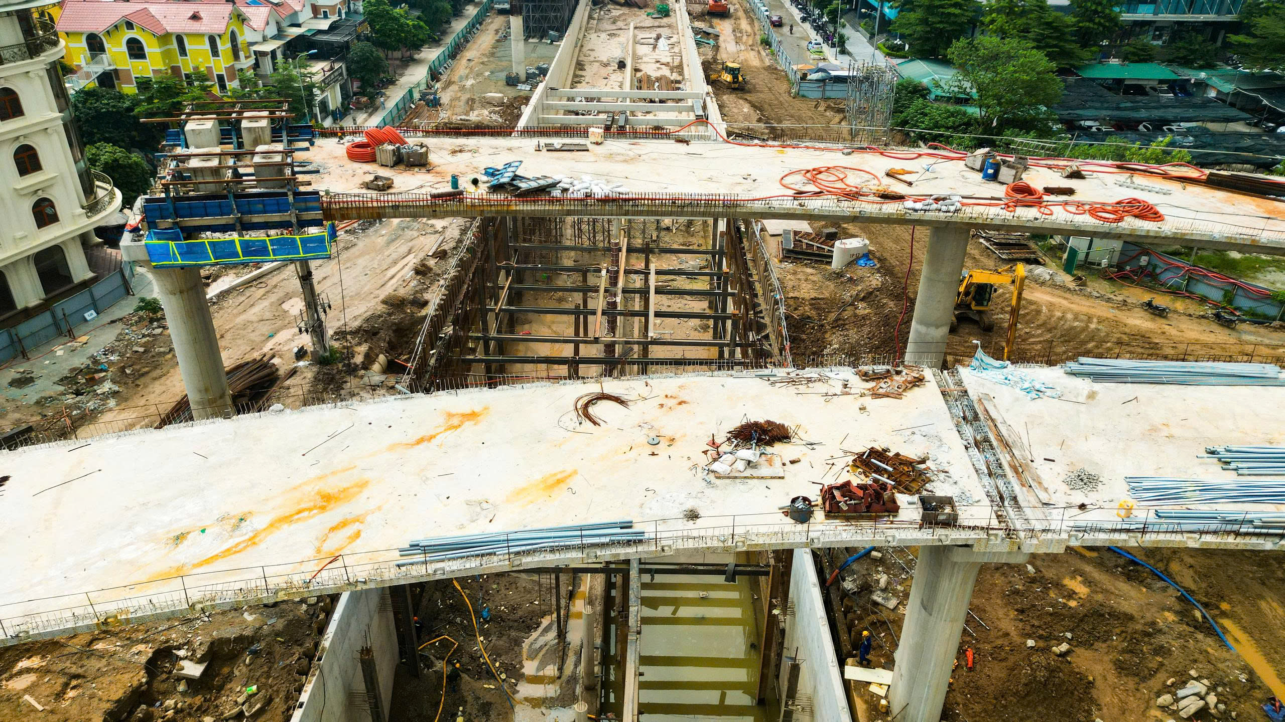 Cận cảnh: N&uacute;t giao V&agrave;nh đai 3,5 - Đại lộ Thăng Long dần th&agrave;nh h&igrave;nh - Ảnh 8.