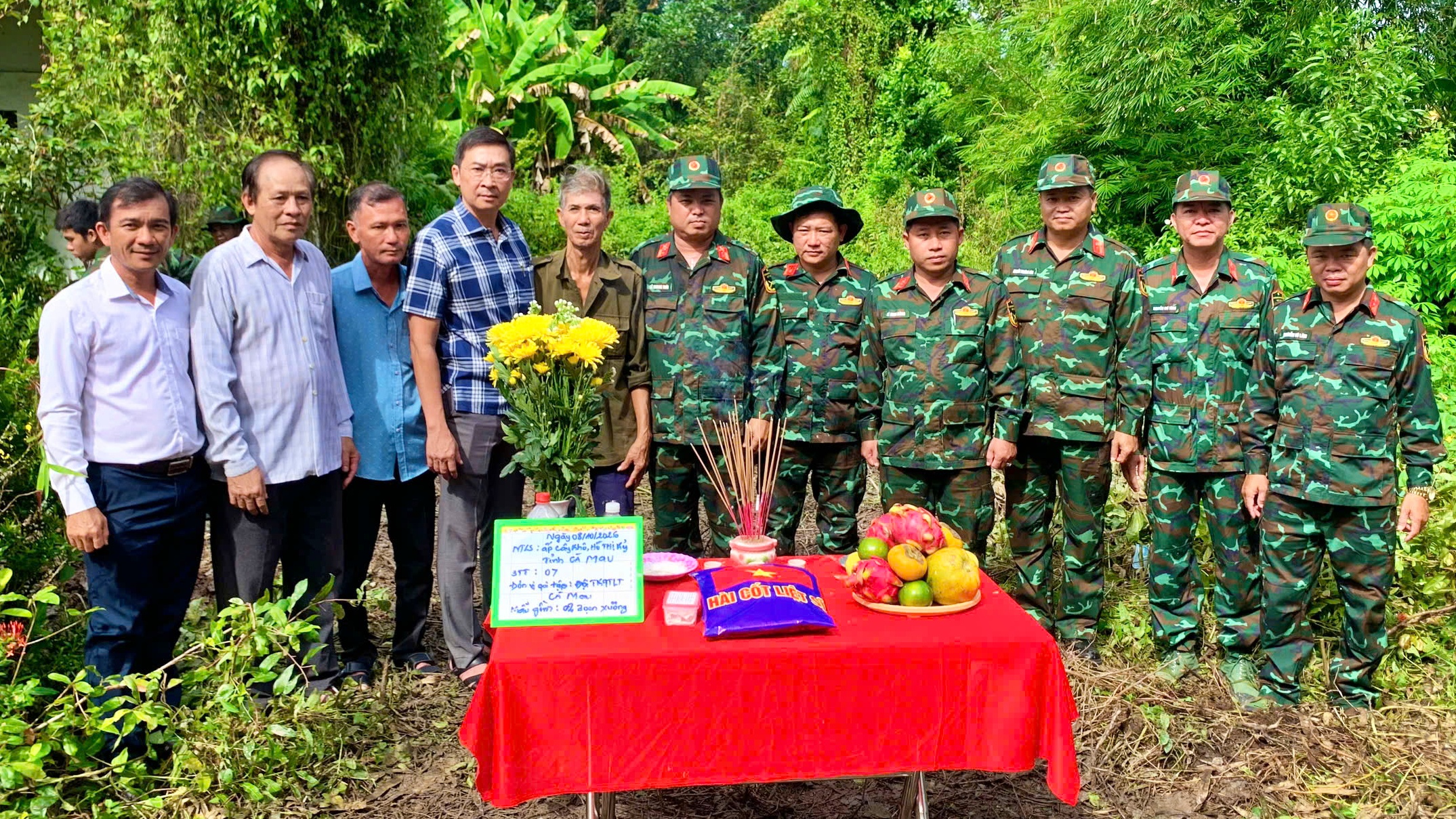 C&agrave; Mau: Quy tập th&ecirc;m một h&agrave;i cốt liệt sĩ tại Nghĩa trang tạm Cầu Chữ Y - Ảnh 3.