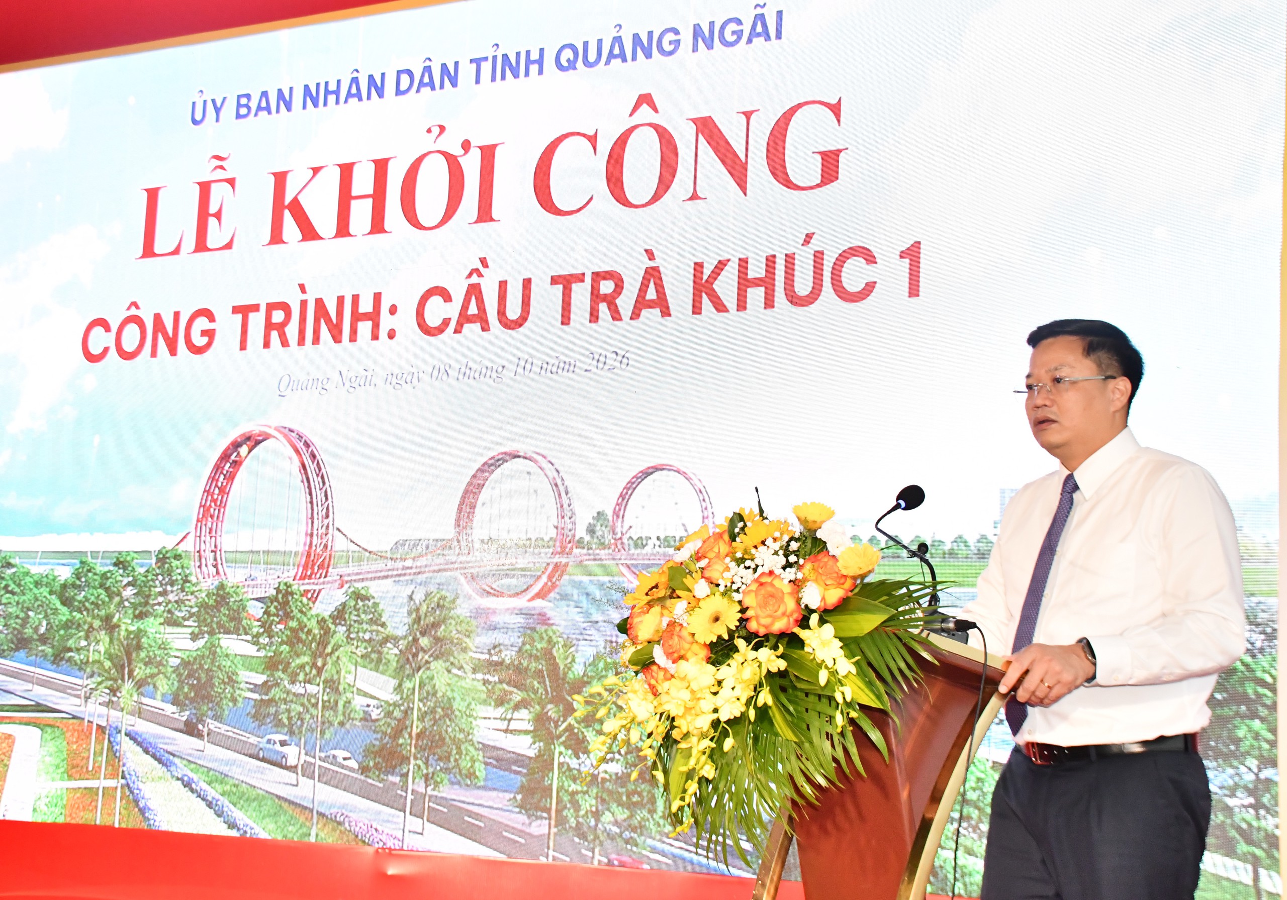 Quảng Ng&atilde;i khởi c&ocirc;ng x&acirc;y mới cầu Tr&agrave; Kh&uacute;c 1- Ảnh 1.